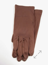 Brown jewelers  gloves on a white backgroundmanufactured by Swiss Packaging of New York and Switzerland