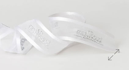 Exclusive Engraved sheer organza Luxury Ribbon | Swiss Packaging