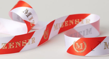 Exclusive Engraved Luxury Satin Ribbon by Swiss Packaging
