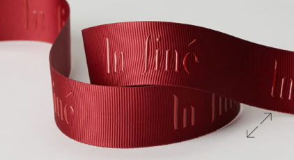 Exclusive Engraved Grosgrain Luxury Ribbon | Swiss Packaging
