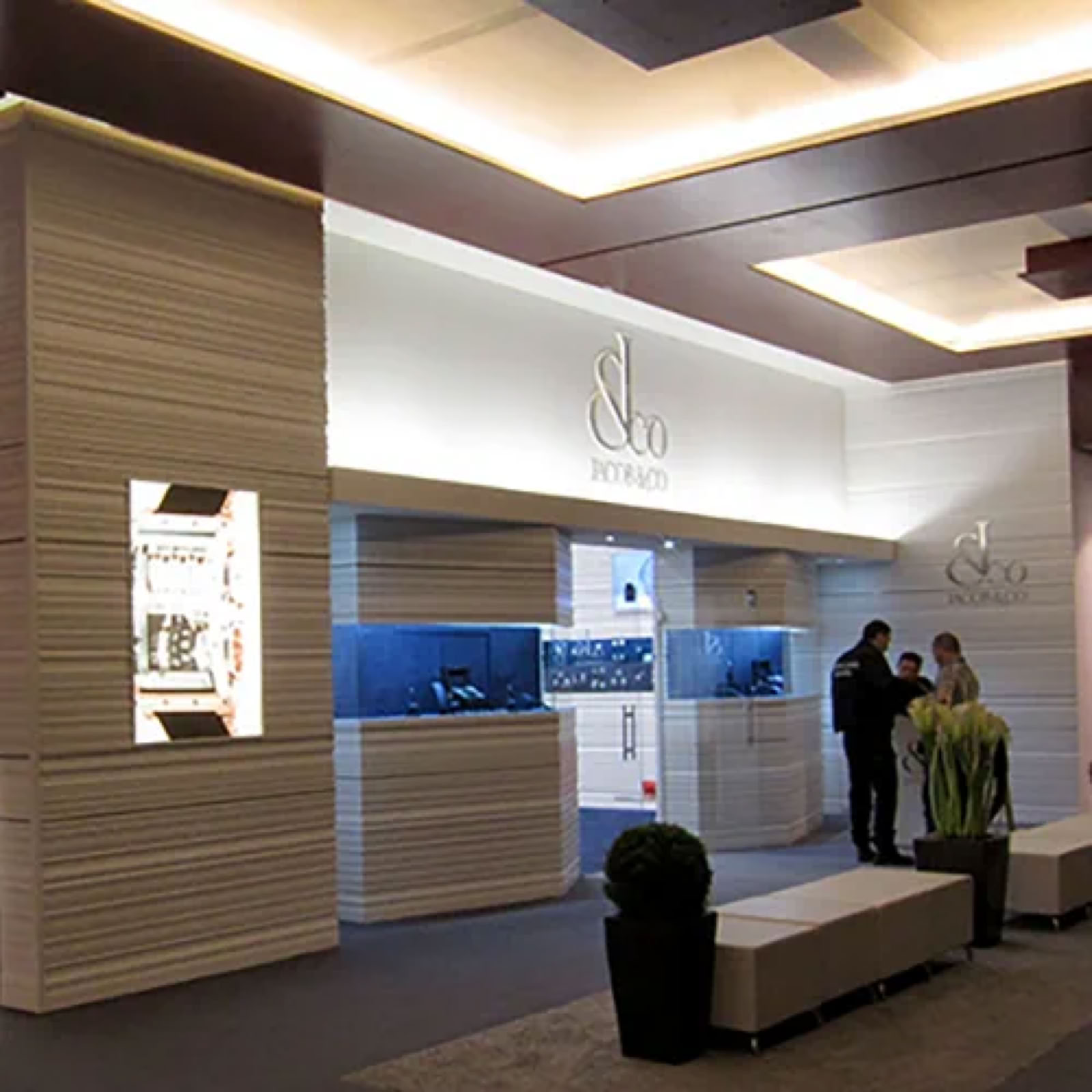 Architectural exhibition environment for Jacob & Co at Baselworld designed by Swiss Packaging, translating the 57th Street flagship into a luxury presentation space