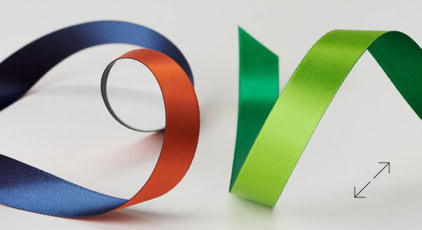 Exclusive Duo-Color Satin Printed Luxury Ribbon by Swiss Packaging