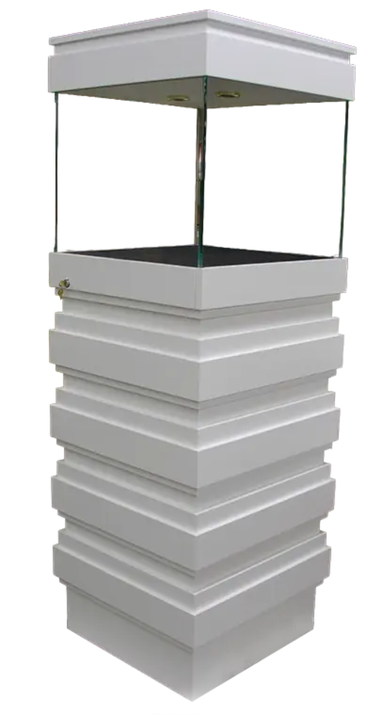 Pillon display case by Swiss Packaging, a custom-designed luxury showcase integrating structure, proportion, and lighting to elevate retail presentation.