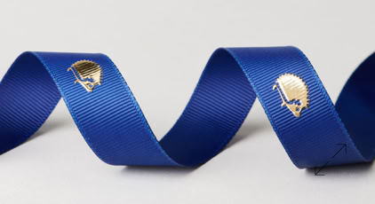 Exclusive Engraved Luxury Grosgrain Ribbon by Swiss Packaging of New York and Switzerland