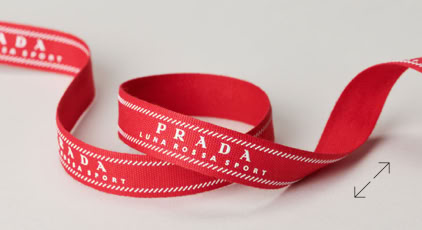 Exclusive Prada Engraved Luxury Ribbon | Swiss Packaging