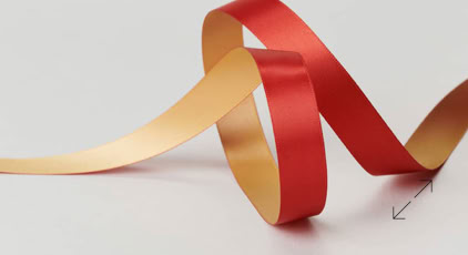 Exclusive Duo-Color Satin Printed Luxury Ribbon by Swiss Packaging of New York and Switzerland