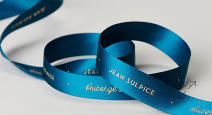 Exclusive Satin Engraved Luxury Ribbon | Swiss Packaging