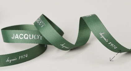 Exclusive Grosgrain Engraved Luxury Ribbon | Swiss Packaging